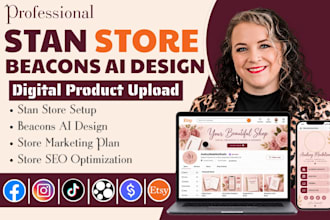 setup stan store, stan store marketing, beacons ai gumroad etsy shop seo listing