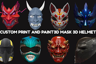sculpt custom 3d mask print and paint 3d helmet wearable cosplay 3d printed mask