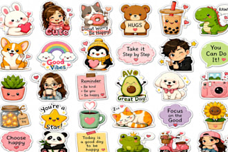 create cute sticker packs and custom stickers for you