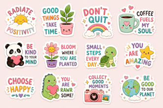 create cute sticker packs and custom stickers for you
