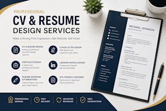 professionally write, edit CV, create cover letter, update resume build linkedin