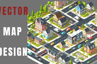 design a custom map, city illustration, and vector site plan