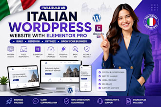 build an italian wordpress website with elementor pro