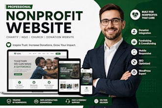 design a professional nonprofit website for charities, ngos,