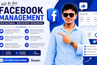 be your facebook page manager and social media manager