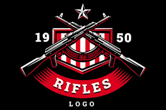 do custom firearms retailer shooting hunting gun shop logo