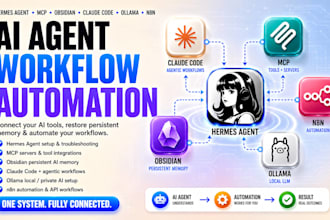 setup hermes agent mcp obsidian vault claude code ollama ai automation workflows