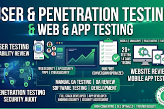 do user testing, penetration testing and web