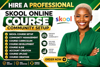 setup skool community, online course, membership site