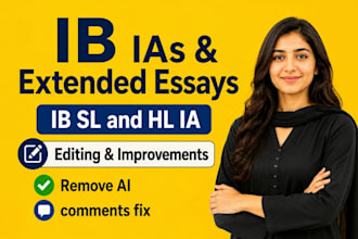 offer ib ias and extended essays editing and improvements