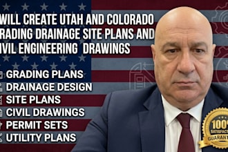create utah and colorado grading drainage site plans and civil engineering