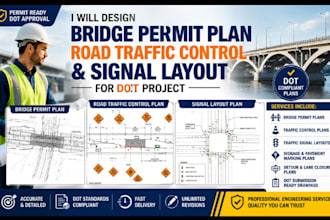 design bridge permit plan road traffic control and signal layout for dot project