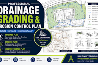 do drainage design grading plan and erosion control plan with autocad civil 3d