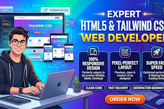 build responsive single page website in tailwind css