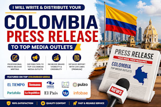 write and distribute your colombia press release to top media outlets