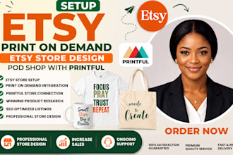 setup etsy print on demand etsy store design pod shop with printful