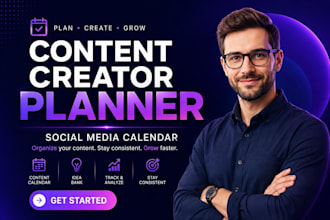 design a content creator planner, social media calendar