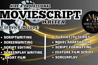 screenwriting, movie script, screenplay, feature film script, novel adaptation
