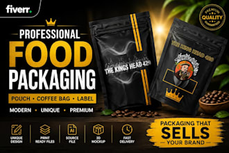 design professional food packaging, pouch, and label