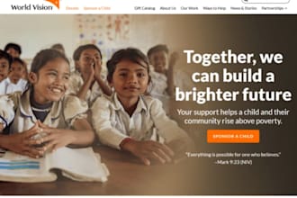 design wix 501c3 nonprofit donation website charity fundraising website