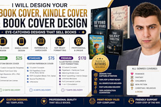 design a custom book cover, paperback cover and kdp cover design