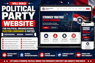 build political party website for election campaigns, political organizations