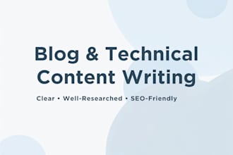 write SEO optimized technical and blog content