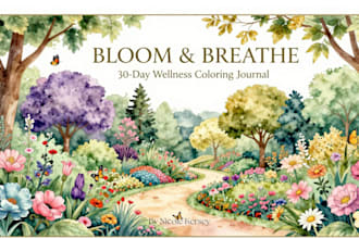 create a 30 day wellness coloring journal