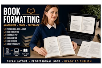 format your book for amazon KDP, ebook and paperback