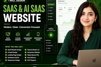 design saas , ai saas websites, product interfaces, and dashboards in figma