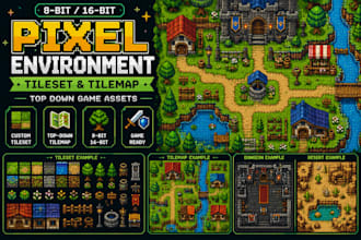 create pixel environment pixel tileset 8bit 16bit pixel top down game tilemap