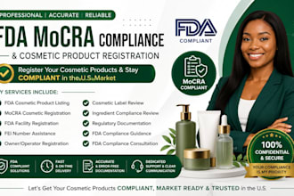 register cosmetic products with fda mocra compliance and fda product listing