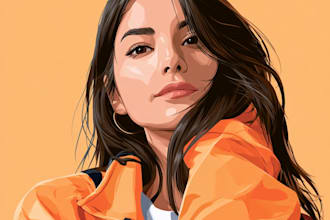 design a realistic vector cartoon portrait
