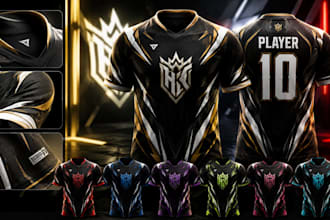 design custom sports jersey, sublimation, esports gaming uniform, and 3d mockup