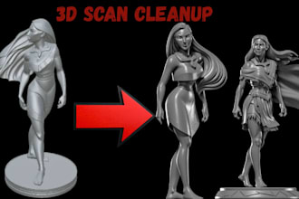 do 3d scan cleanup mesh repair stl file repair and prepare model for 3d printing