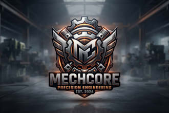 design a powerful mechanical logo for your brand