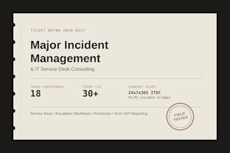 set up or fix your IT incident management and service desk process