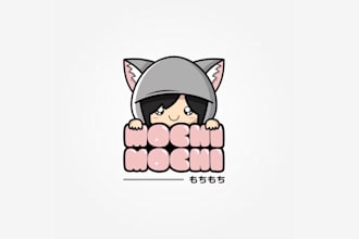 design and custom kawaii logo for vtuber and twitch streamers