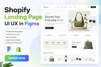 design high converting shopify landing page ui ux in figma for ecommerce store