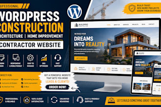 create wordpress construction contractor architecture home renovation website