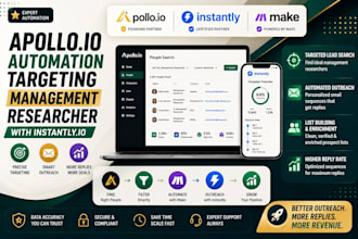 configure apollo io automation, management targeting and instantly io
