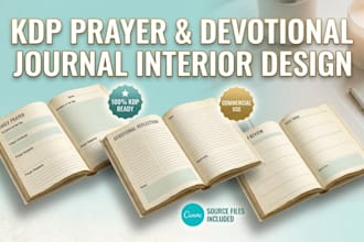 design a devotional or prayer journal interior for KDP