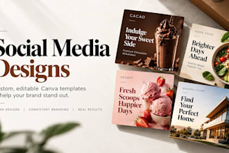 create social media posts , canva templates for your brand