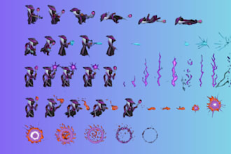 do pixel art character pixel art, pixel art animation sprite sheet game asset