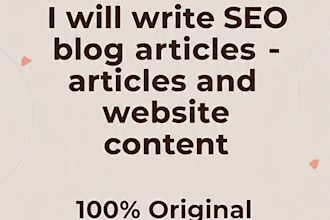 write SEO blog articles and website content
