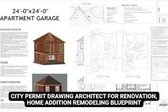 city permit drawing architect for renovation, home addition remodeling blueprint