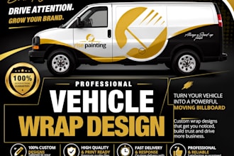 create print ready vehicle wrap, car wrap, truck wrap and vinyl design with 3d