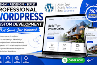 design redesign and build wordpress website eccomerce custom website develpoment