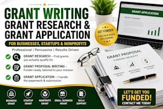do grant writing, grant research, application for business, startup, nonprofit