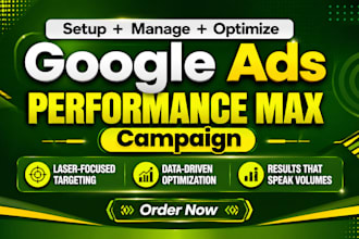 setup or optimize google ads performance max PPC campaign for sales
